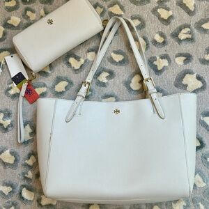 Tory Burch leather Tote & Wallet set